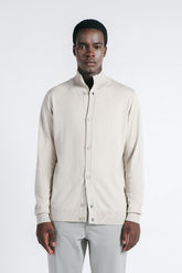 CARDIGAN CON COLLO ALTO BEIGE CHIARO